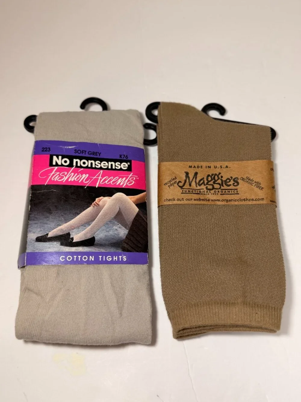Kayser-Roth Vintage Tights (Grey),Maggie's Organics Socks (Taupe)